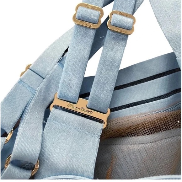 Honey Birdette Linda C Light Blue Mesh Bra Size 32G Bondage - Picture 6 of 9